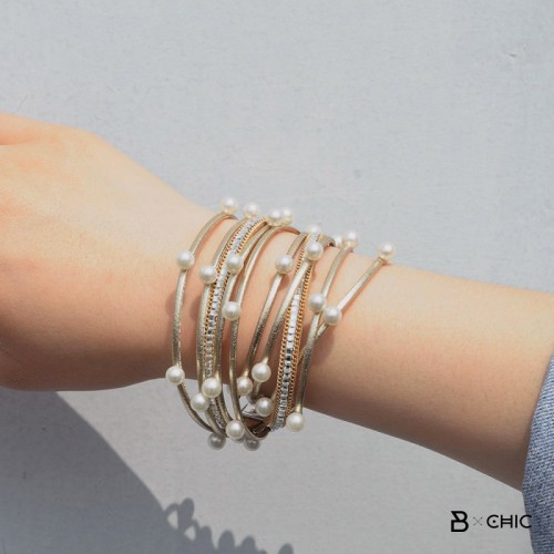 bracelet-femme-tendance-perles-chic-argent